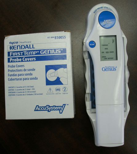 Sherwood medical infared tympanic thermometer #3000a w/base unit &amp; probe covers for sale