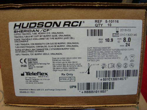 Hudson RCI 5-10116 Teleflex Sheridan/CF Cuffed Tracheal Tube Lot of 10