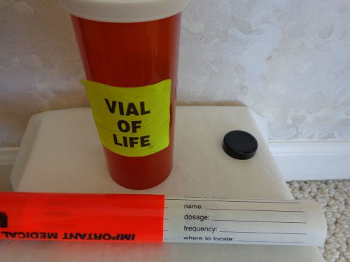 2 containers for elder alert medical information &amp; sticker (1059) for sale
