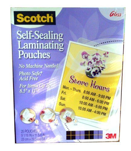 Scotch Self-sealing Laminating Pouch - Letter - 9.06&#034; Width X 11.63&#034; (ls85425g)
