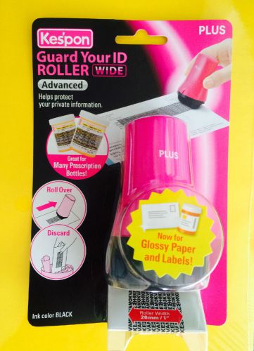 Plus Guard Your ID Roller WIDE ADVANCED - PINK - Black Ink   FREE SHIPPING!!!