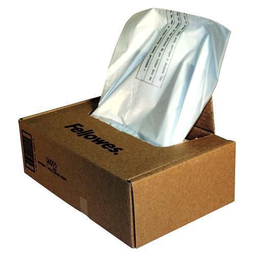 Fellowes shredder waste bag - 60 gal - 50 / carton - clear 36055 for sale