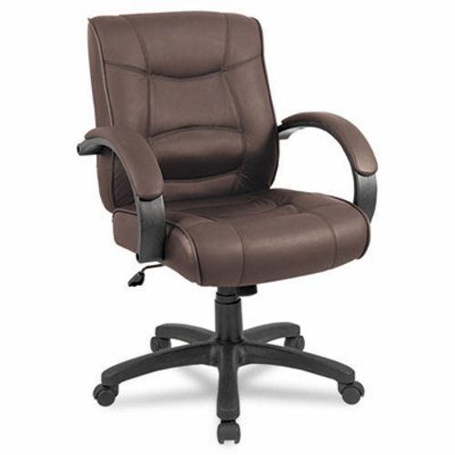 Alera Strada Series Mid-Back Swivel/Tilt Chair w/Brown Leather (ALESR42LS50B)