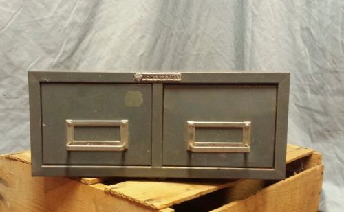 2 drawer index card metal file cabinet steelmaster 24x12