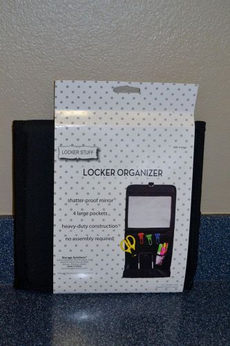 Locker Pocket Organizer Mirror L Pockets Heavy Duty Black Storage Solutions 6C