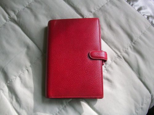 Nwob red filofax finsbury leather personal organiser 6 ring planner 2015 for sale