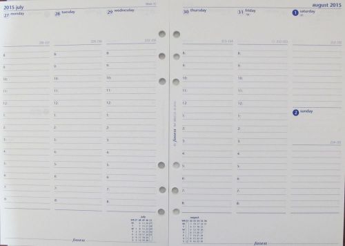 FILOFAX 2015 A5 ORGANIZER REFILL WEEK ON 2 PAGES DIARY 6852115 NEW