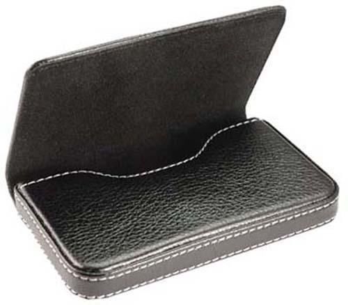 Black Leather Card Bag Magnetic Business Credit Card Holder Case Organizer B37B4