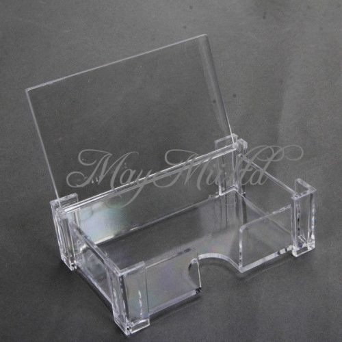 Desktop Business Card Holder Display Stand Countertop Clear Plastic New CAIS