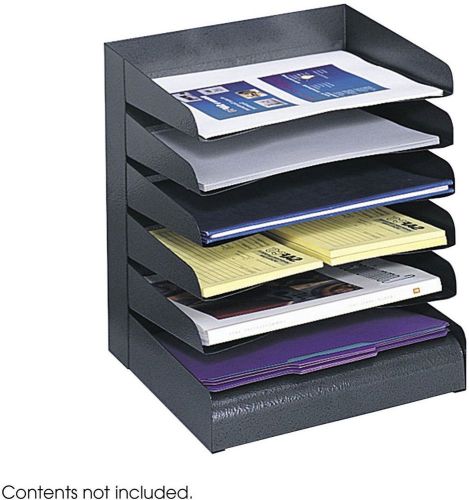 Steel Desk Tray Sorter 6 Shelf Black 6-tier Compartment Quantity 3128bl