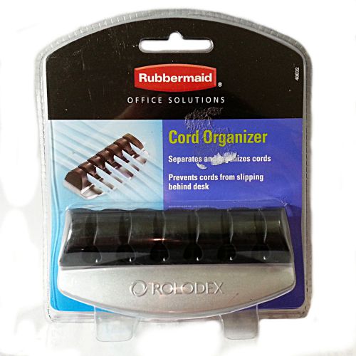 Cord Organizer Office Desk Rubbermaid Rolodex Six Cord Holder Velcro New 48632