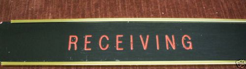 Engraved door sign RECEIVING with holder