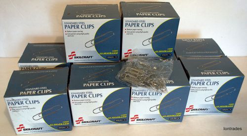 2000 Standard Steel Paper Clips #1 Silver Gem Skilcraft  Made in USA