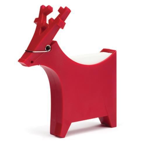 Robin memo holder - Red, Deer shaped, includes 140 memo notes