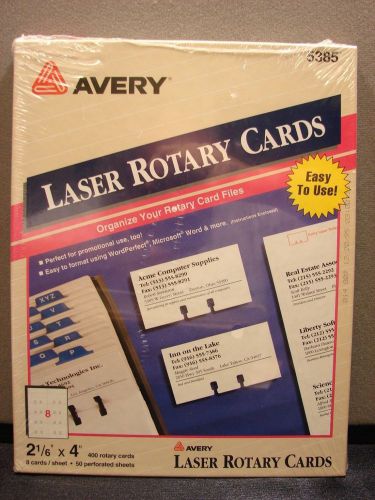 Avery 5385 Laser Rotary Cards File Index 400 - 2 1/6&#034; X 4&#034;