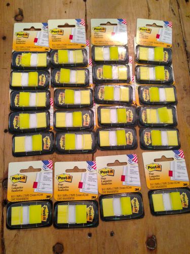 LOT of 24 x 3M Post It Flags Yellow (50 flags per pack)