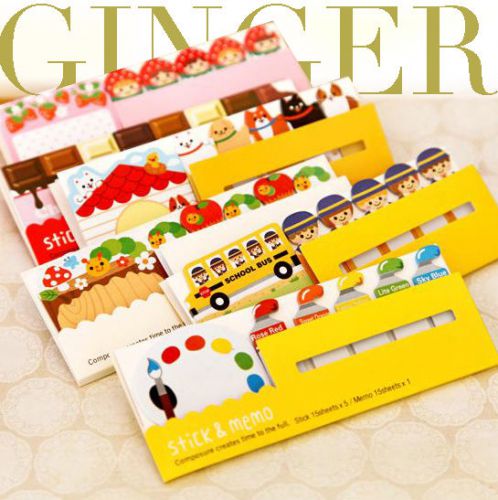Cute Funny Cartoon Sticker Post It Bookmark Memo Marker Sticky Notes 90 Pages