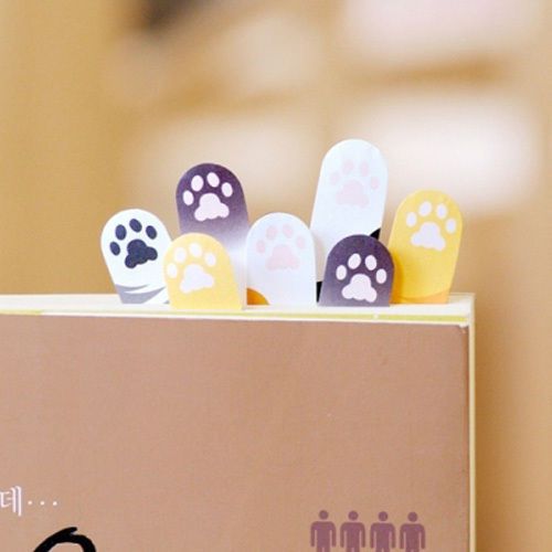 Sticky Notes Memo Pad - Black Kitty Hand print 100sh Cute index bookmark Post it