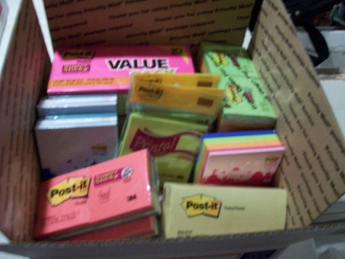 HUGE ASSORTED LOT OF ALL POST-IT NOTES-ASSORTED SIZES &amp; COLORS(OFFICE OR HOME)!!