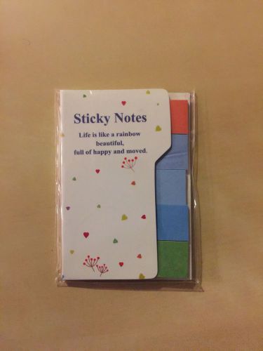 Pocket Size Post It Notes 5 Colours Rainbow Pad (New)