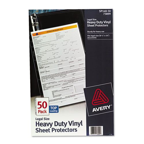 Top-load vinyl sheet protectors, heavy gauge, legal, clear, 50/box for sale