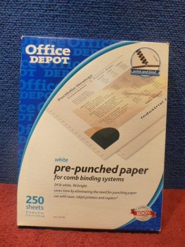 COMB BINDING SYSTEMS PRE-PUNCHED PAPER-GBC COMPATIBLE-250 pcs. NEW