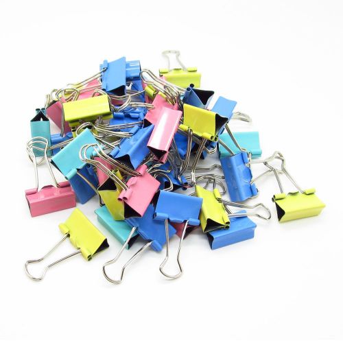 48pcs width 2.5cm colorful home office file paper book metal clips / set for sale