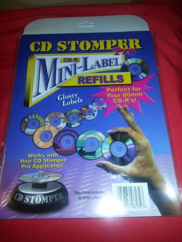 NEW CD Stomper Pro CD-R  Mini-Label Refills SEALED w/ 50 Mini- Glossy Labels