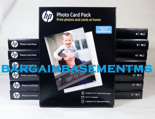14 HP 5&#034; X 7&#034; Photo Card Packs Paper Envelopes Print Holiday Christmas Greeting