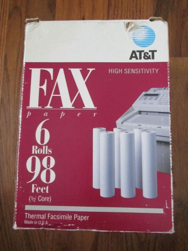 At&amp;t fax paper 98 ft 6 rolls thermal facsimile 374 280 high sensitivity unopened