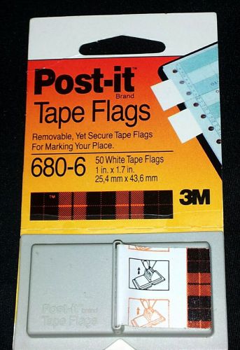 New! vintage 1988 3m post-it plaid tape flags 680-6 fifty white tape flags usa for sale