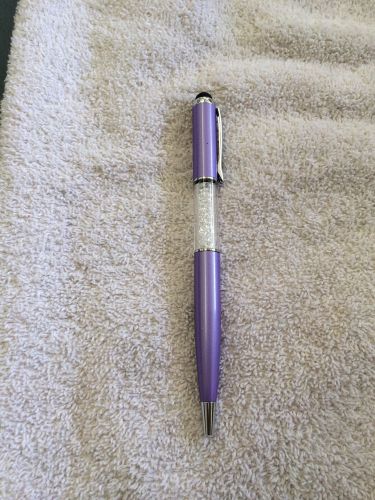 Single Purple Crystal Filled Pen w/Stylus - Lori Greiner