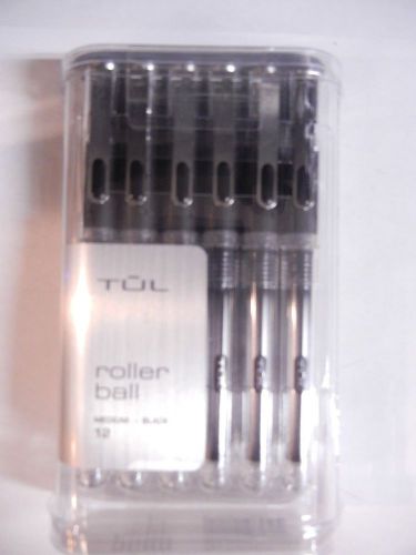 Tul Rectractable Ballpoint Pens Medium Super Smooth Ink 12 Pack (Black) (K260)