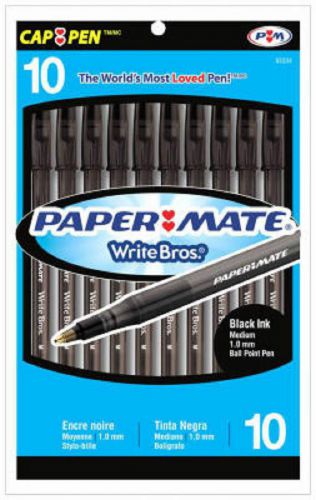 Sanford 10pk Black Write Bros. Paper Mate Translucent Pen 9333499
