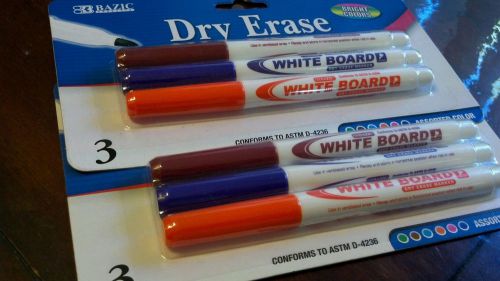 6 PACK Dry erase markers fine point
