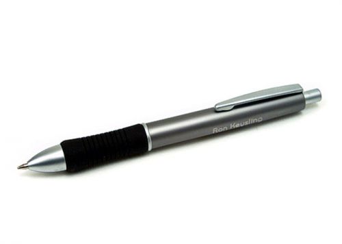 Custom Laser Engraved Anodized SureGrip Pen - Grey