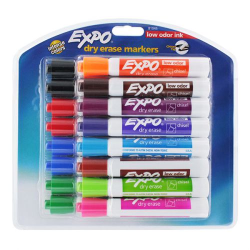 16 Expo 2 Low Odor Assorted Chisel Dry Erase Markers