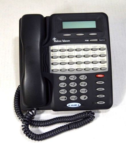 Tadiran Desk/Wall Phone, 28 DLX/BL Black/Charcoal W/Stand for Emerald Ice System