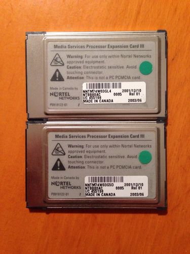 Lot Of 2 NTBB80AC Nortel Norstar Media Services Processor Expansion Card III
