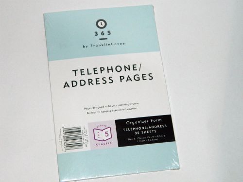 Franklin Covey Telephone/Address Pages - Size 4 Compact