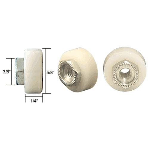 CRL 5/8&#034; Nylon Ball Bearing Flat Edge Shower Door Roller with Threaded Hex Hub