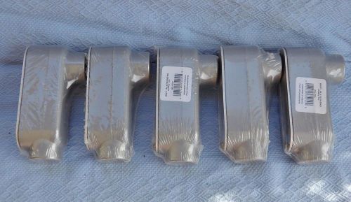 CONDUIT BODY 3/4&#034; LB WITH COVER PLATE. LOT OF 5, BWF/STEPHENS U L