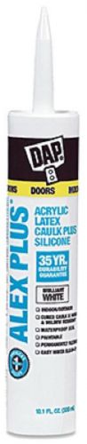 Dap Alex Plus, 10.1 oz, White Acrylic Latex Caulk Plus Silicone 18152