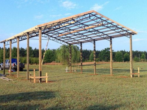5 24&#039; steel trusses for pole barn garages shed farm workshop so easy to install for sale