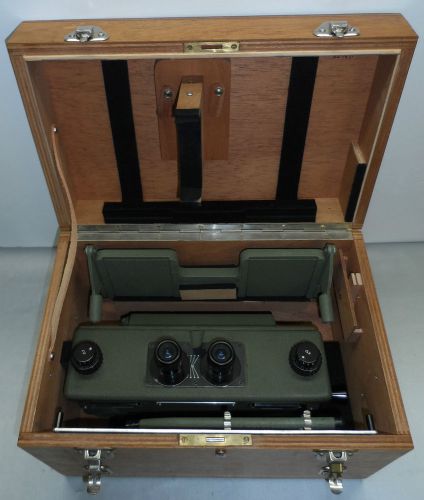 Old Delft ODSS III Aerial Scanning Photo Stereo Scope with Wooden Carrying Case
