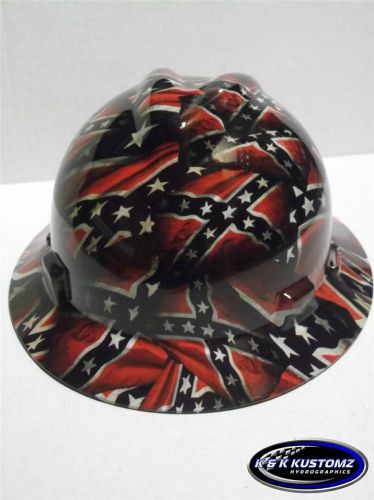 New custom msa vgard full brim safety hard hat w/fas-trac ratchet rebels pattern for sale