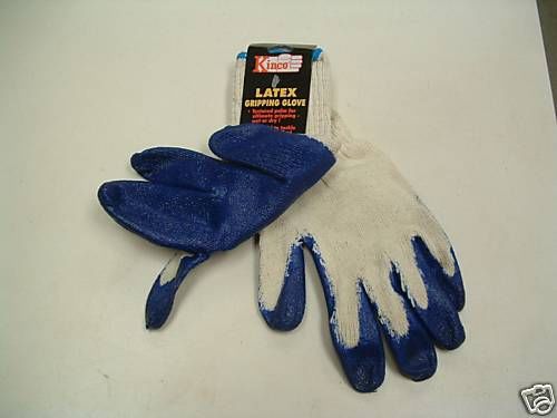 3 Pair of Kinco Blue Baron Latex Gripping Gloves, Size M, #1792-M