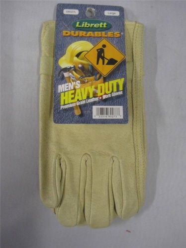 Librett Durables Men&#039;s Heavy Duty Premium Grain Leather Work Gloves Large Tan