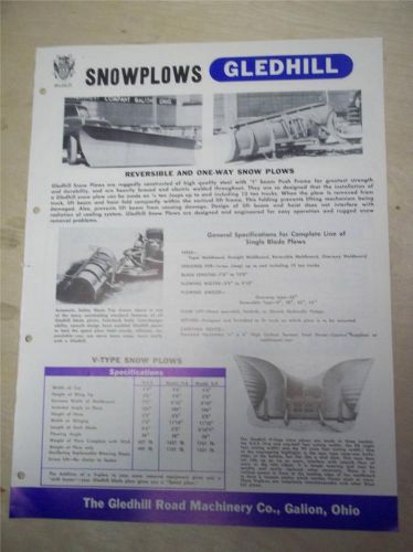 Vtg Gledhill Road Machinery Co Catalog~Snowplows/Earth Movers/Graders/Shapers