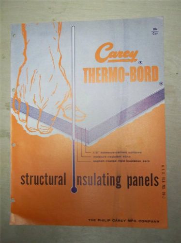 Philip Carey Mfg Catalog~Thermo-Bord Insulating Panels~Asbestos~1961